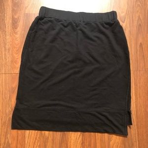 H By Bordeaux Casual Pencil Knit Skirt L Black New